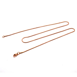 Rose gold plated 304 stainless steel snake bone chain necklace with lobster clasp
