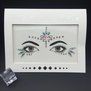 AB rainbow face crystal stickers for forehead and eyes decoration on black background