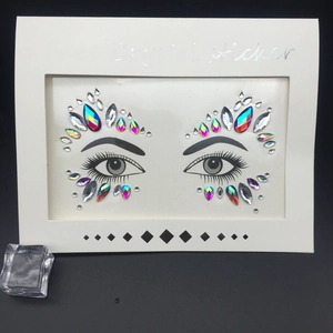 Colorful acrylic face crystal stickers for masquerade DIY makeup and festivals