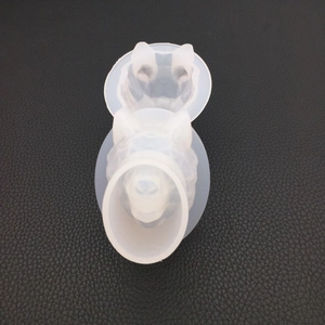 Detailed view of the 3D wolf head silicone mold showing clear geometric facial textures