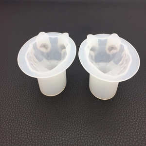 Macro view of geometric wolf head silicone molds for DIY resin and plaster crafts