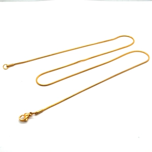 Polished gold stainless steel snake chain necklace with lobster clasp for men and women