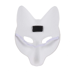 Detailed back view of fox mask showing black foam padding and white elastic head strap