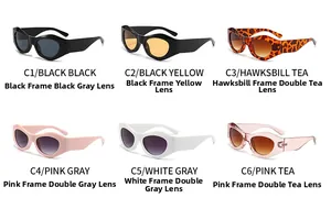 Opzioni colore per occhiali da sole da ciclismo Y2K con sei montature cat eye vintage