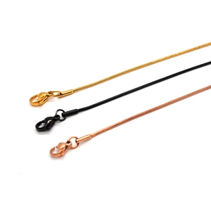 304 stainless steel gold, black, and rose gold snake bone chain necklaces with lobster clasp