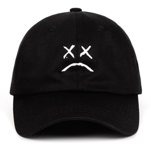 Sad Boy Face Embroidery Baseball Cap Cotton Adjustable Dad Hat Unisex Outdoor Sports Streetwear Emo Hip Hop Style