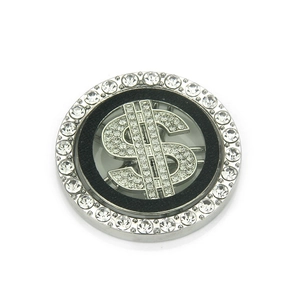 Rotating hip hop dollar sign spinning charm accessory with crystal rhinestones