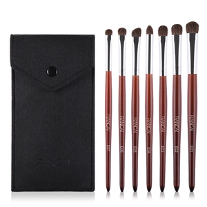Profi 7-teiliges Lidschattenpinsel-Set aus Echthaar mit schwarzer Filztasche für Make-up