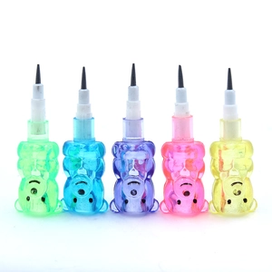 5-segment stackable bear pencil set with colorful translucent casing for students