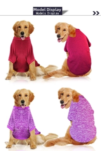 Breathable cotton pet T-shirts for large dogs in burgundy and purple colors