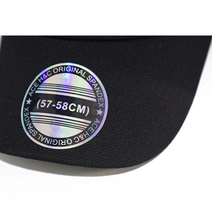 Black spandex baseball cap featuring a premium textured brim and official size label