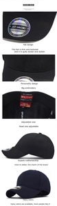 Detailed views of spandex baseball cap with honeycomb texture and size labels