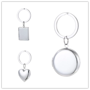 Polished Stainless Steel Locket Pendant For Memory Photo Heart Round Oval Shape Necklace Keychain Jewelry