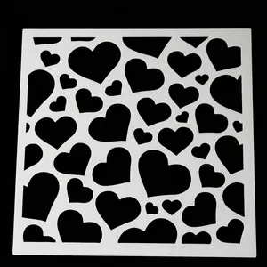 Plastic Cake Stencils Coffee Latte Art Templates DIY Baking Decoration Drawing Heart Star Patterns Novelty