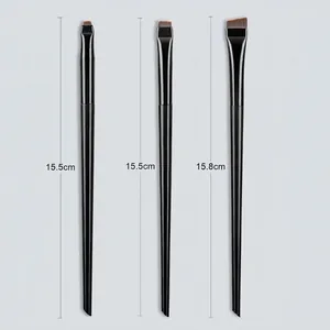3pcs fine blade eyeliner and eyebrow brush set with dimensions for professional makeup
