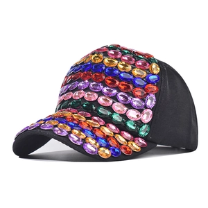 Cappellino Da Baseball Con Strass Cotone Cristallo Colorato Cappello Da Sole Hip Hop Moda Regolabile Uomo Donna