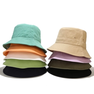 Classic cotton bucket hats in multiple colors for outdoor sun protection and casual wear