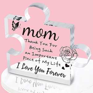 Acrylic Puzzle Shape Desk Ornament Heartfelt Thank You Gift For Mom Grandma Sister Daughter Mother's Day Anniversary Decor