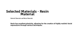 Detail specifications showing high-quality resin material for decorative art sculptures