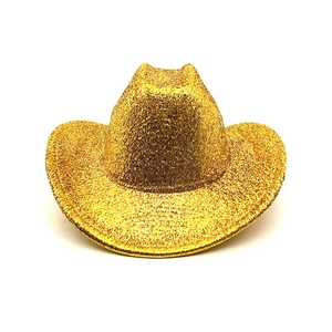 Sparkling gold sequin cowboy hat for Irish festival parties and western themed events