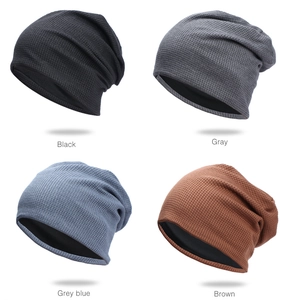 Detailed knit texture and color selection for waffle knit slouchy beanie hats