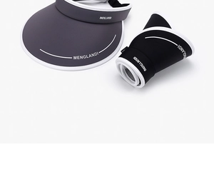 Foldable ice silk sun visor hat showing both unfolded and rolled storage positions