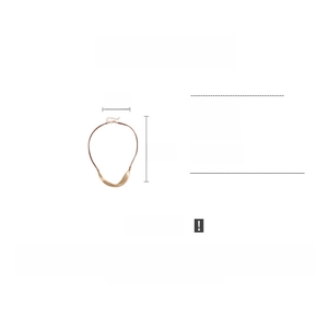 Detail view of a gold-tone twisted metal pendant with 52cm chain dimensions