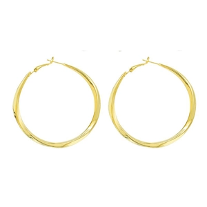 Minimalist twisted golden S925 silver needle hoop earrings with high polished finish