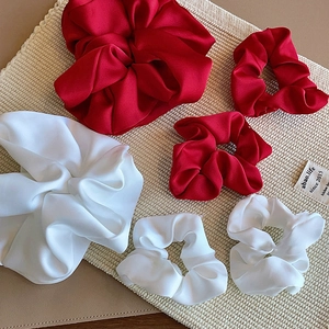 Scrunchies Hair Ties Satin Faux Satin Elastic Large Oversized Solid Color Glossy French Vintage Elegant Aesthetic Women