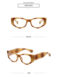Front and side views of vintage tortoiseshell cat eye sunglasses with demi frames