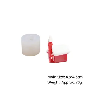 Macro view of a 4.8x4.6cm silicone house mold for DIY plaster and candle crafts