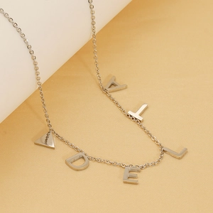 Minimalist Letter Pendant Necklace Titanium Steel DELTA Triangle Charm Polished Fashion Accessory For Women Non Fading