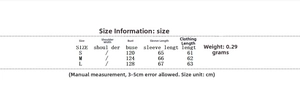 Detailed size chart for lace embroidered two-piece set including bust and length measurements