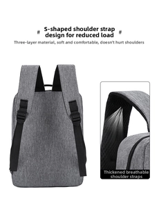 Detail of S-shaped ergonomic shoulder straps and breathable honeycomb padding on backpack