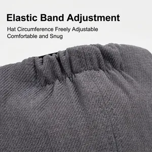 Gray octagonal newsboy hat with adjustable elastic band for a comfortable custom fit