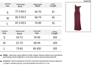 Size chart for evening dress set showing bust, waist and hip measurements in cm