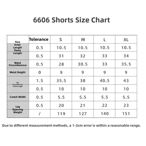 Detailed size chart for women seamless yoga shorts with precise measurements from S to XL