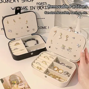 Elegant jewelry organizer with removable dividers for rings and earrings storage