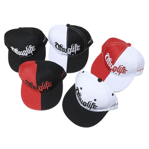 Flat brim baseball caps with gothic Thuglife embroidery in five assorted color schemes