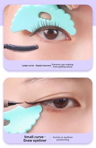 Silicone eyeliner helper tool with dual arcs for flawless eye makeup application.
