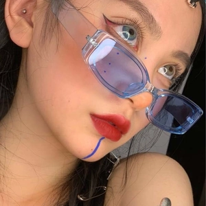 Retro Rectangular Sunglasses UV400 Transparent PC Frame Vintage Hip Hop Style Fashion Eyewear For Men Women
