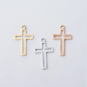 Hollow Out Cross Pendants 304 Stainless Steel Mirror Polished Small Charms For DIY Necklace Bracelet Jewelry Making Accessory