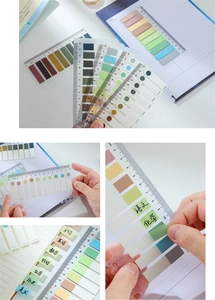 Detail von 10-Farben Morandi PET-Index-Tabs mit 14cm Lineal für Ringbuch-Notizbücher