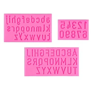 Alphabet Number Silicone Mold Uppercase Lowercase Letters DIY Chocolate Fondant Cake Decorating Tool Craft Baking