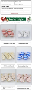 Detailed chart showing plastic Christmas tree ornaments in silver, gold, red, and blue colors
