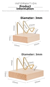 Detailed dimensions of walnut wood mineral display stand with golden brass wire support
