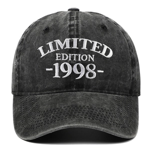 Baseball Cap Washed Cotton Vintage Distressed Limited Edition Letter Embroidery Adjustable Breathable Sporty Casual Unisex