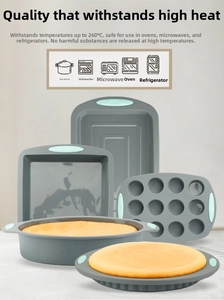 Macro view of heat-resistant silicone baking molds with easy-release soft texture