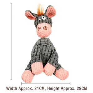 Detailed view of plush pet toy with dimensions showing 29cm height and 21cm width