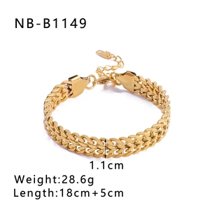 Dimensions et poids détaillés du bracelet gourmette doré de 1,1 cm sur fond blanc neutre